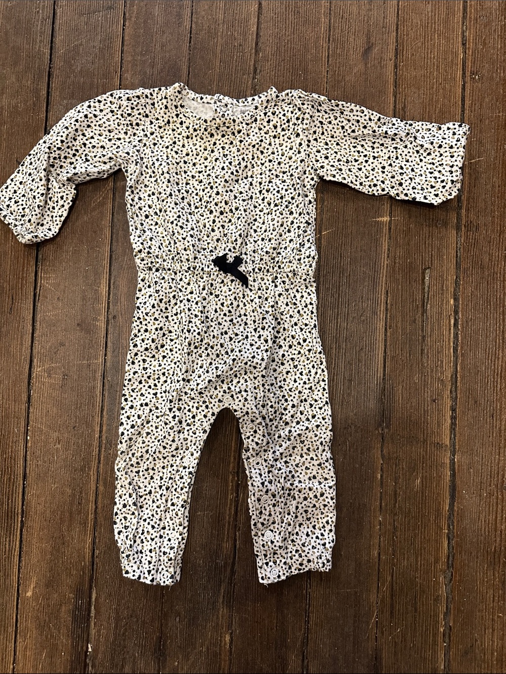 Girls' Black Speckle One-Piece Romper